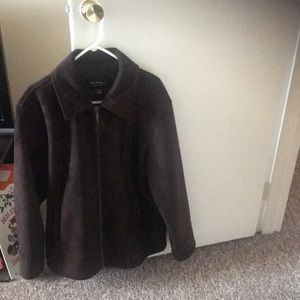 Axcess Men's Faux Suede Dark Brown Coat-size Large